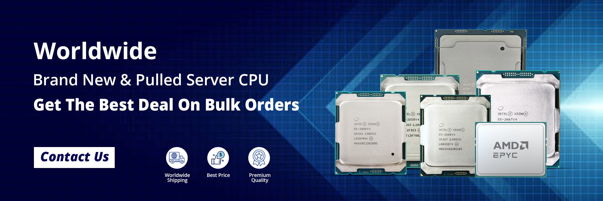 Server CPUs AMD and Intel bulk stock